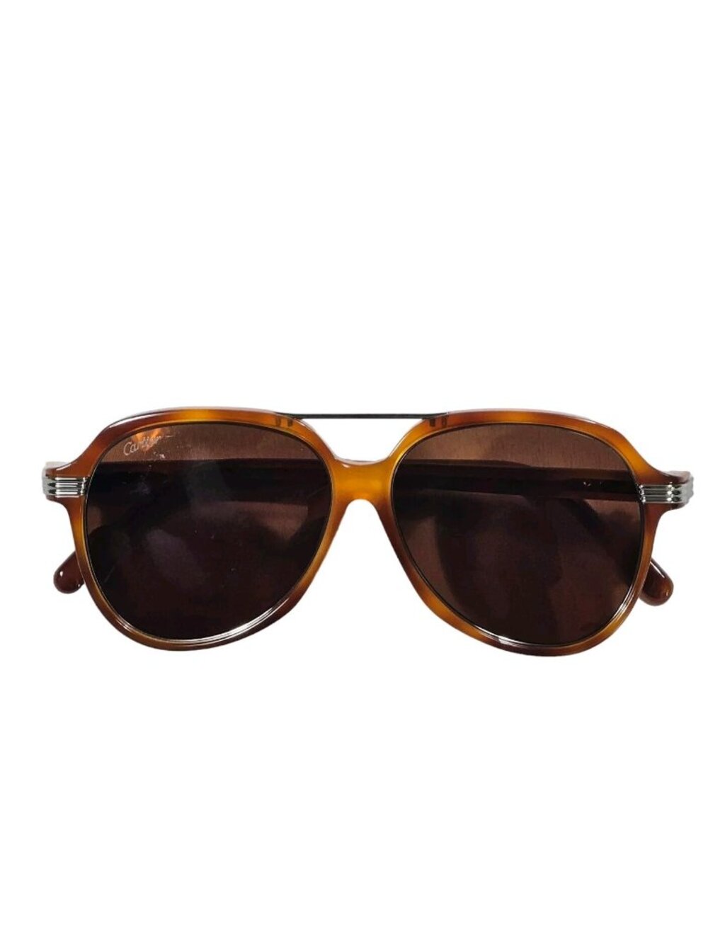 Cartier Havana Brown Aviator Sunglasses Mens Unisex Authentic